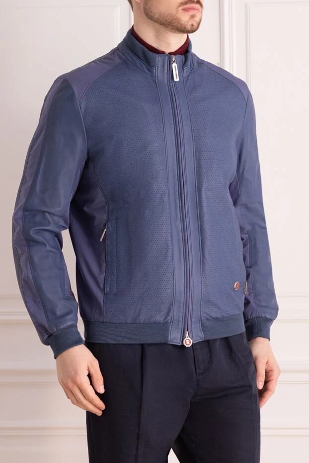 Stefano Ricci blue leather and silk jacket for men 162915 - photo 3