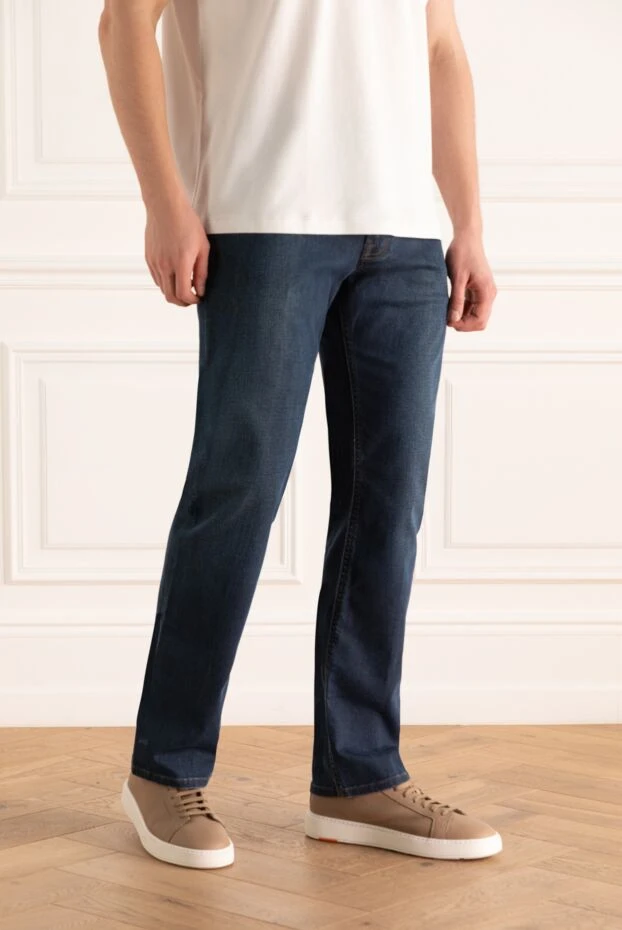 Stefano Ricci джинсы из хлопка синие мужские 162925 - фото 3