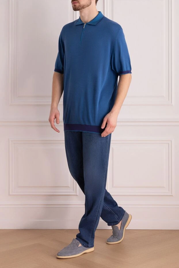 Stefano Ricci джинси з бавовни та поліестеру сині чоловічі 162926 - фото 2