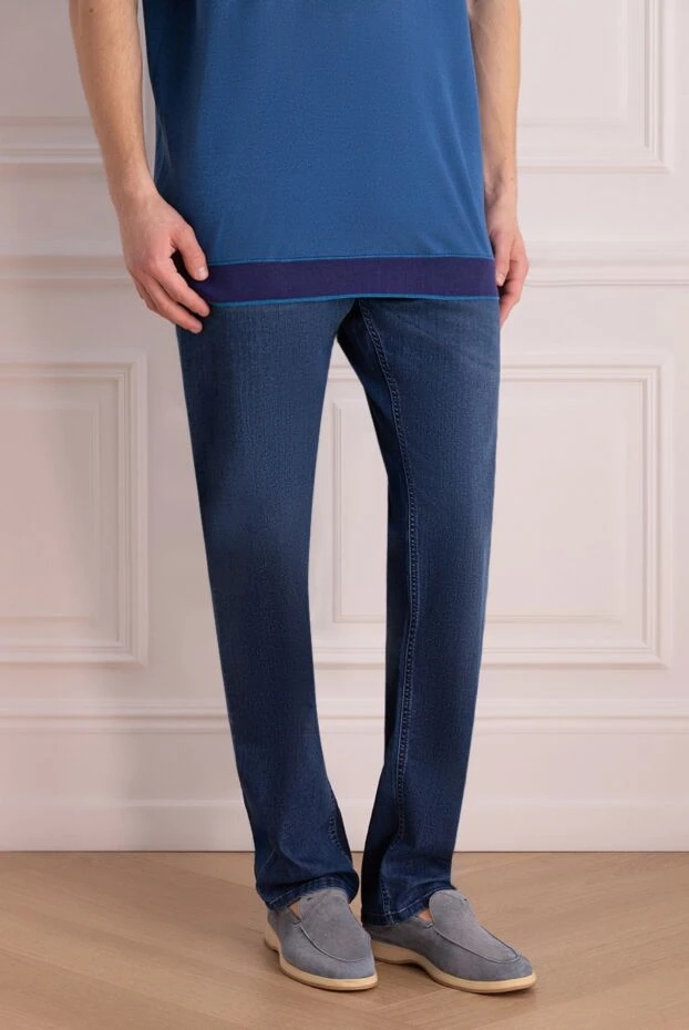 Stefano Ricci джинси з бавовни та поліестеру сині чоловічі 162926 - фото 3