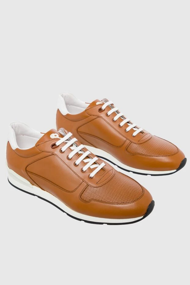 Stefano Ricci beige leather sneakers for men 162929 - photo 3