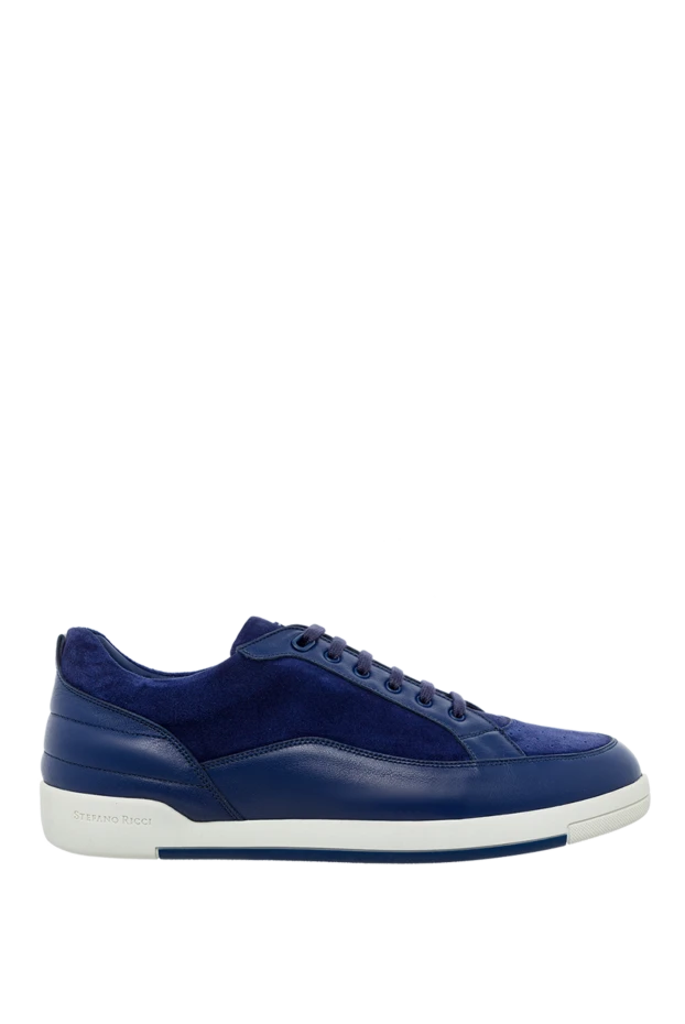 Blue leather snickers for men - photo 1