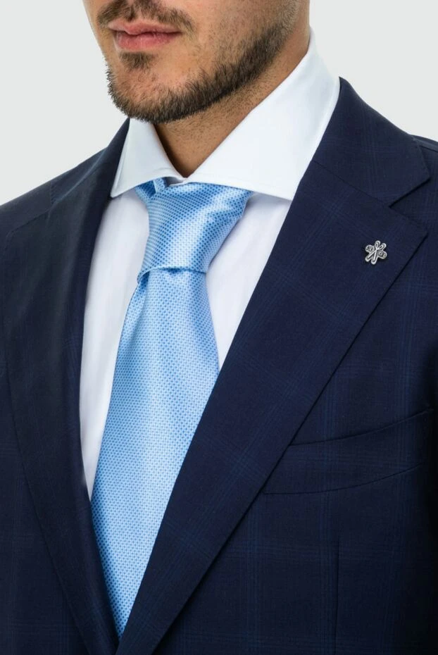 Stefano Ricci краватка з шовку блакитна чоловіча 162953 - фото 2