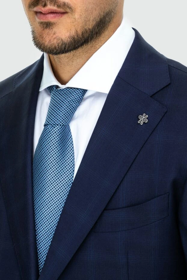 Stefano Ricci краватка з шовку синя чоловіча 162956 - фото 2