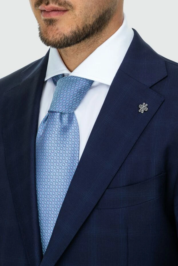 Stefano Ricci краватка з шовку блакитна чоловіча 162957 - фото 2