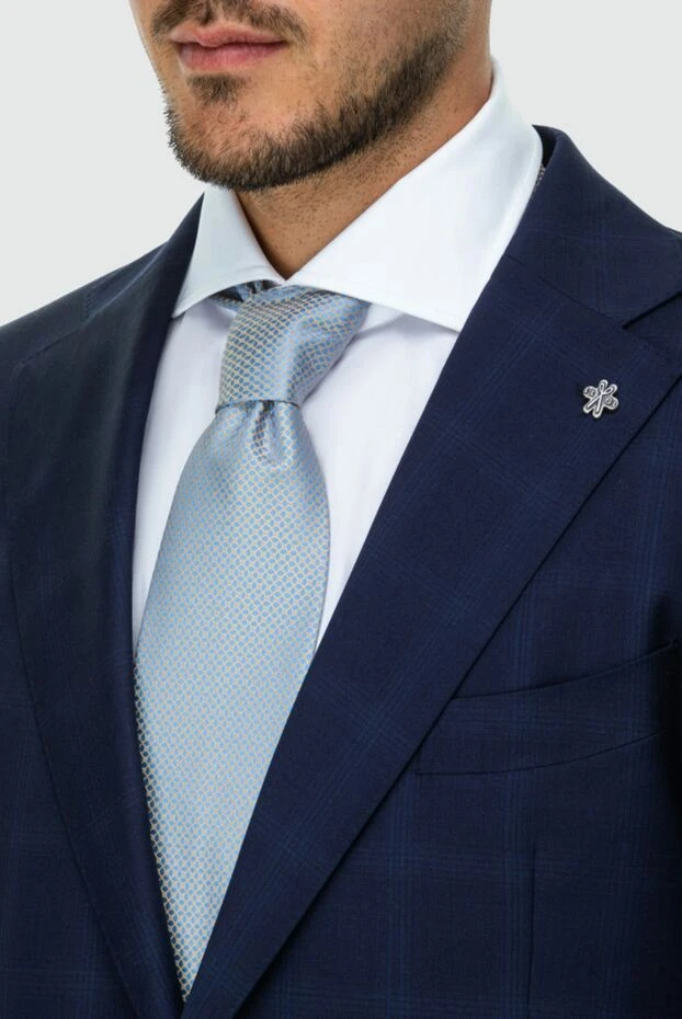 Stefano Ricci краватка з шовку блакитна чоловіча 162958 - фото 2