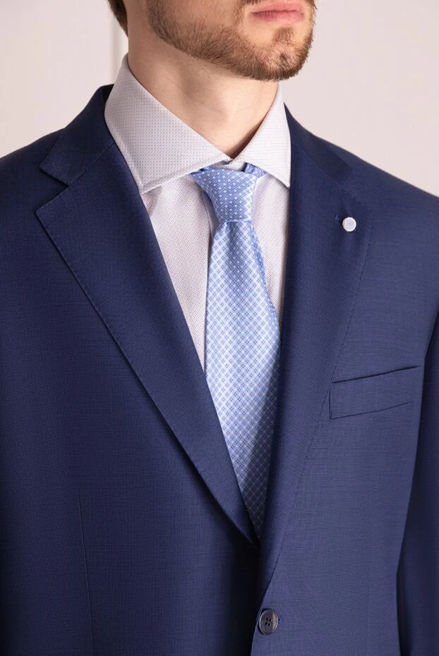 Stefano Ricci краватка з шовку блакитна чоловіча 162964 - фото 2