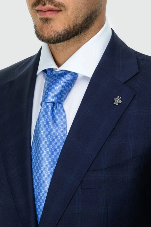Stefano Ricci краватка з шовку блакитна чоловіча 162973 - фото 2