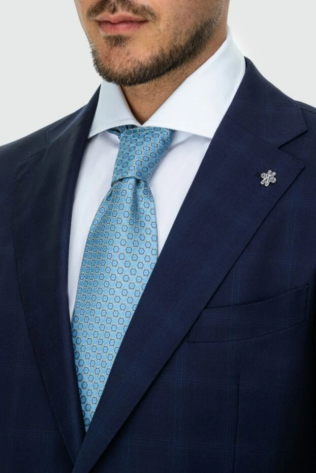 Stefano Ricci краватка з шовку блакитна чоловіча 162978 - фото 2