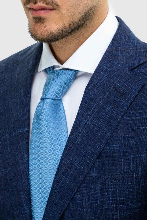 Stefano Ricci краватка з шовку блакитна чоловіча 162979 - фото 2
