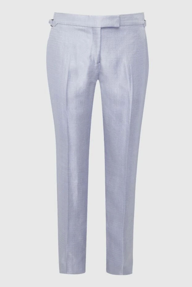 Blue wool pants for women