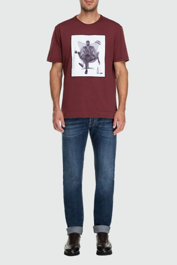 Limitato мужские футболка из хлопка бордовая мужская купить с ценами и фото 163040 - фото 2