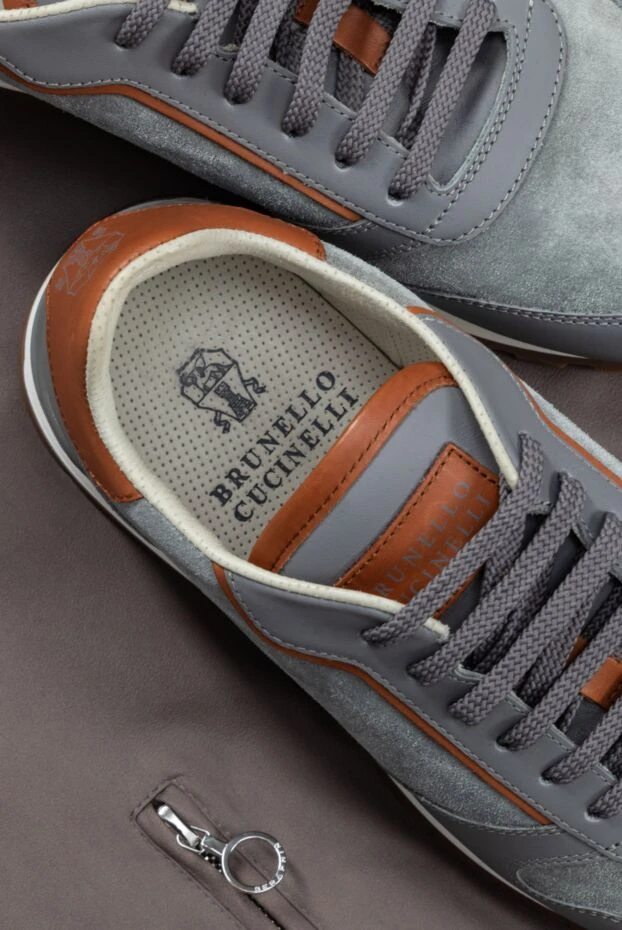 Сникеры из замши серые мужские - фото 2