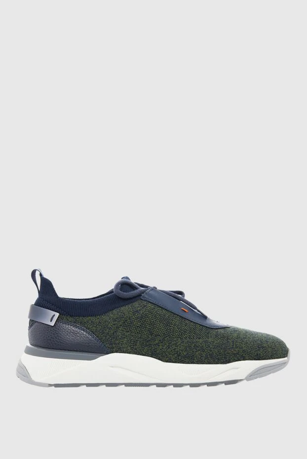 Santoni man sneakers in textile and leather green for men buy with prices and photos 163156 - photo 1