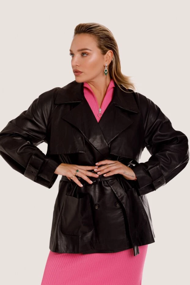 Max&Moi double-breasted jacket made of soft leather with wide lapels 163161 - photo 2