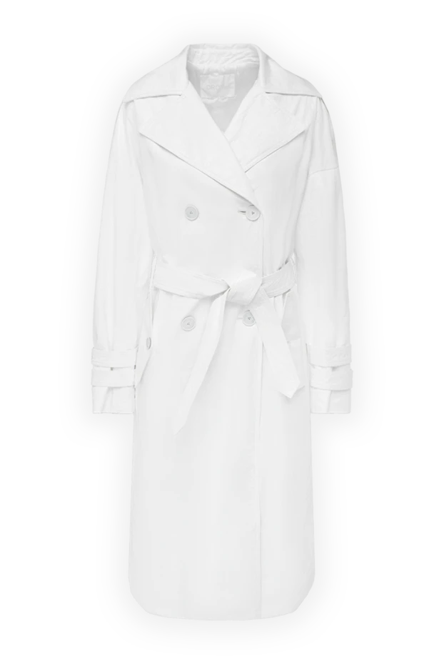 DROMe white leather raincoat for women 163207 - photo 1