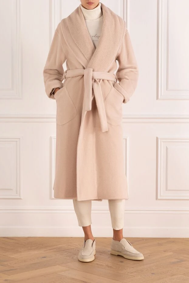 Panicale woman women's beige wool and polyamide coat buy with prices and photos 163250 - photo 2