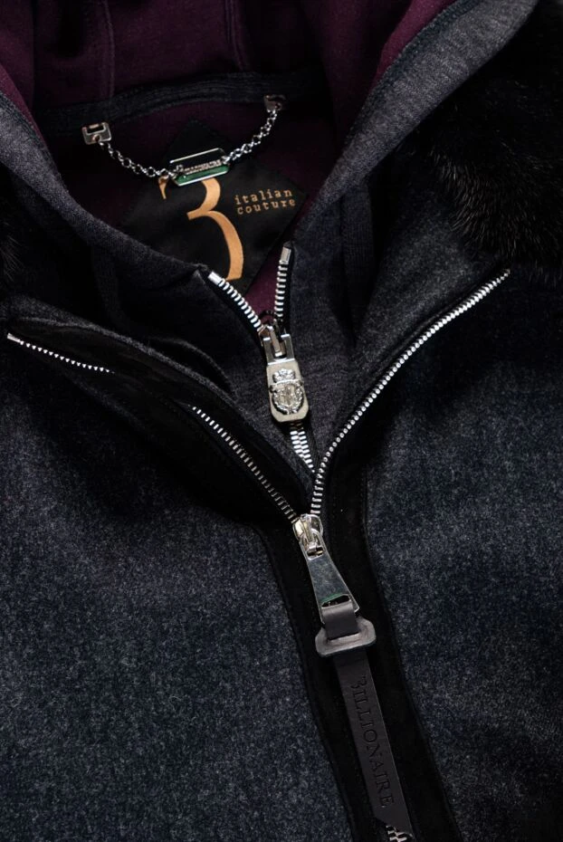 Billionaire куртка из шерсти и меха серая мужская 163291 - фото 2