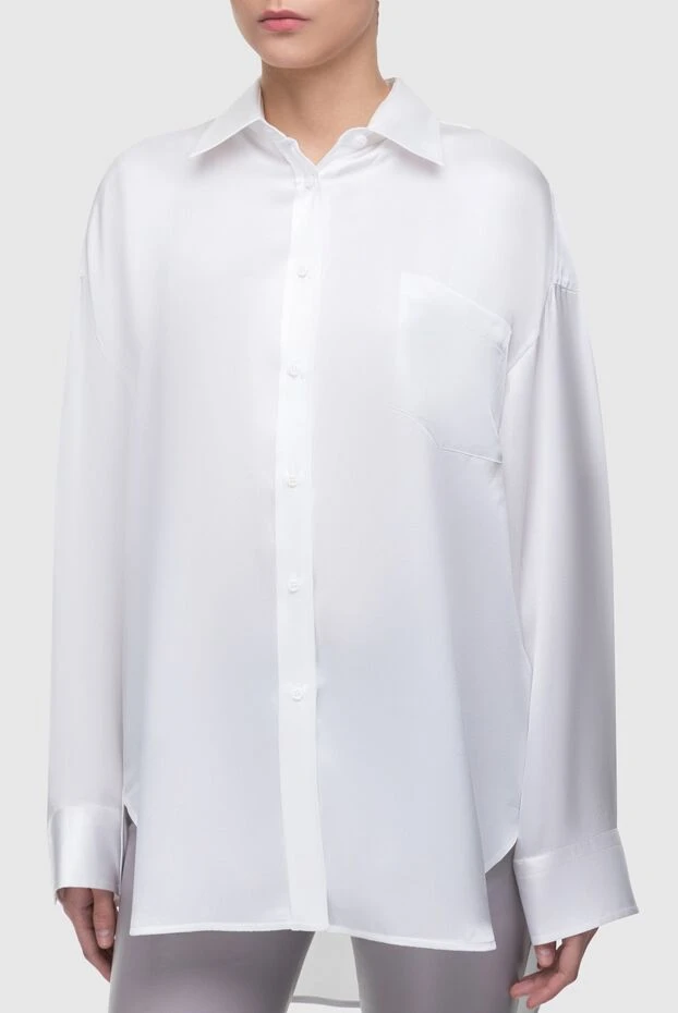 Ermanno Scervino женские рубашка из шелка белая женская купить с ценами и фото 163308 - фото 2
