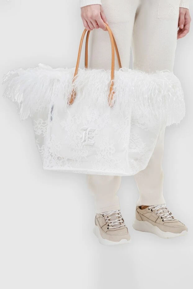 Ermanno Scervino женские сумка из хлопка и полиамида белая женская купить с ценами и фото 163311 - фото 2