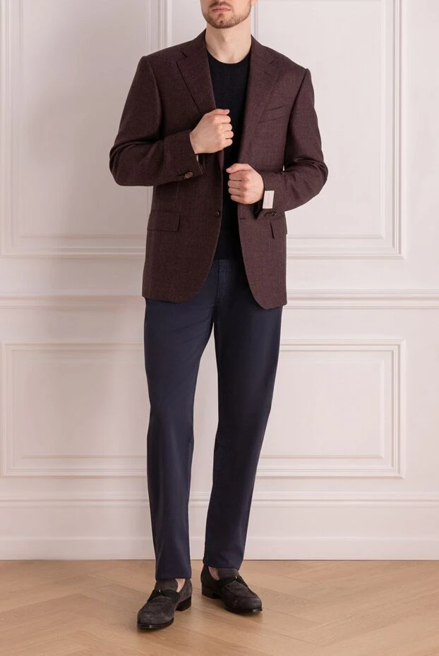 Corneliani man burgundy wool and cashmere jacket for men buy with prices and photos 163316 - photo 2