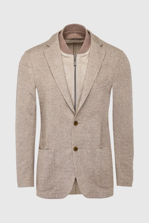 Corneliani мужские пиджак из кашемира и шелка бежевый мужской купить с ценами и фото 163322 - фото 1