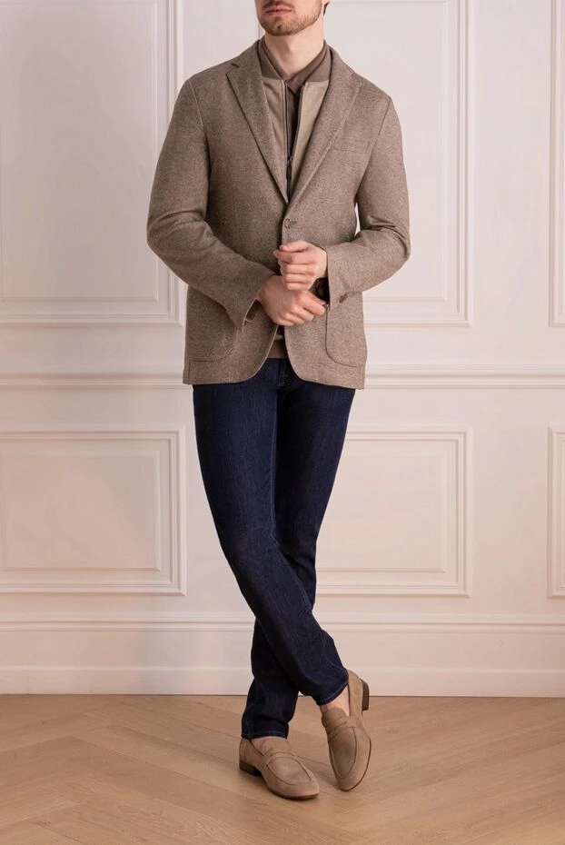 Corneliani мужские пиджак из кашемира и шелка бежевый мужской купить с ценами и фото 163322 - фото 2