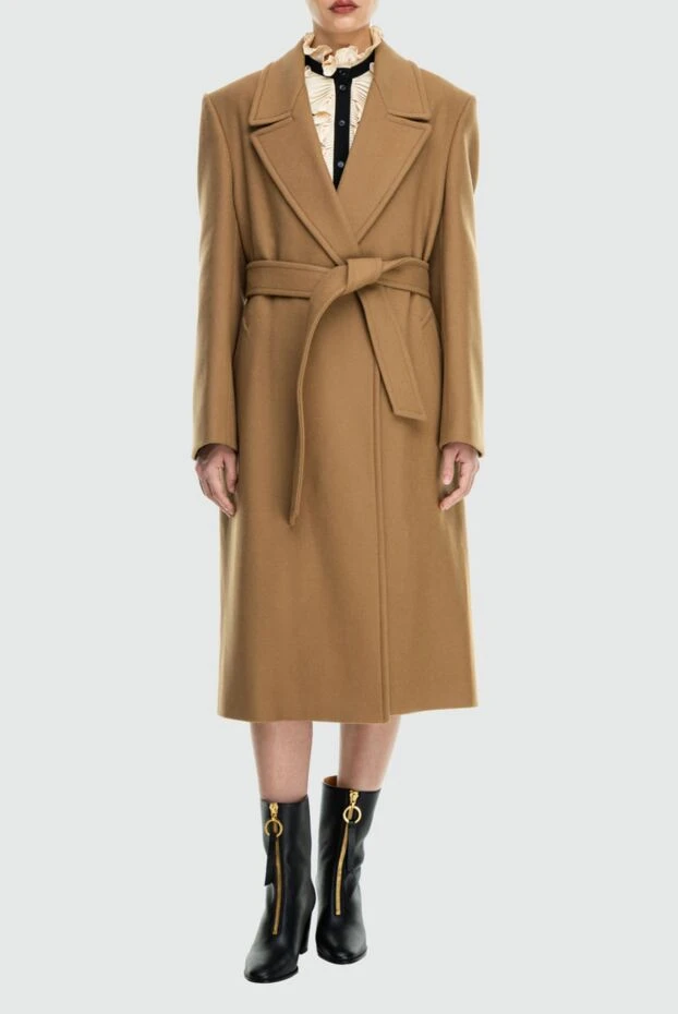 Celine жіночі пальто з вовни та кашеміру коричневе жіноче купити фото з цінами 163326 - фото 2