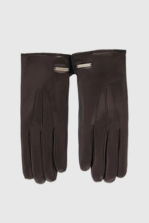 Black leather gloves for men