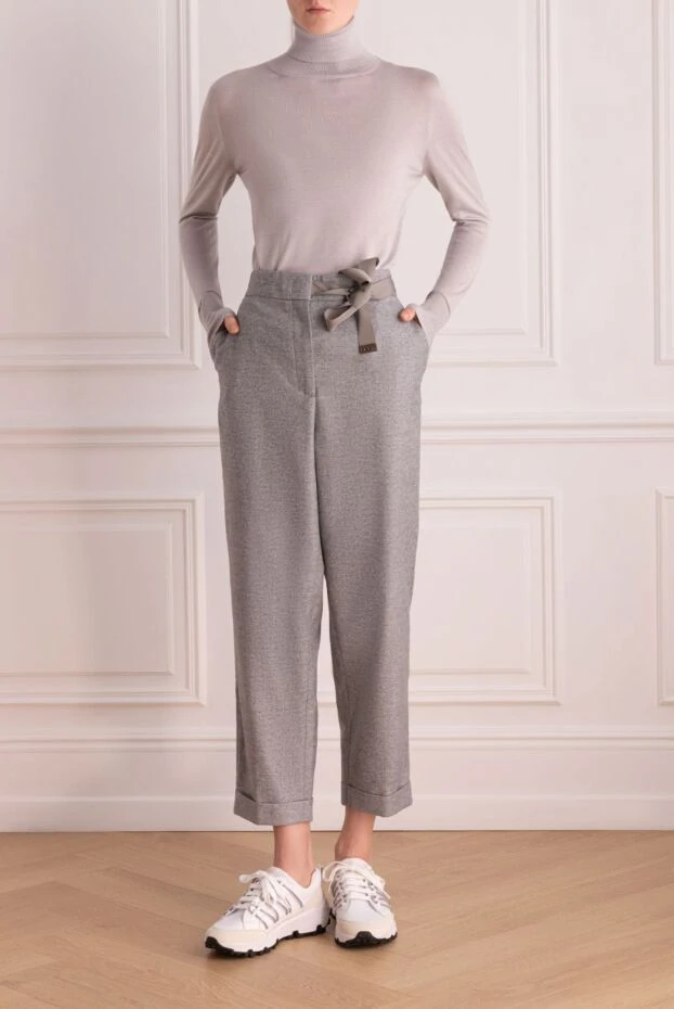 Peserico женские брюки серые женские купить с ценами и фото 163349 - фото 2