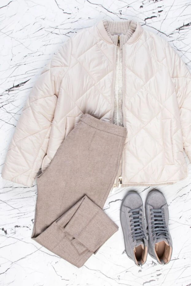 Peserico women's brown pants with melange effect 163377 - photo 2