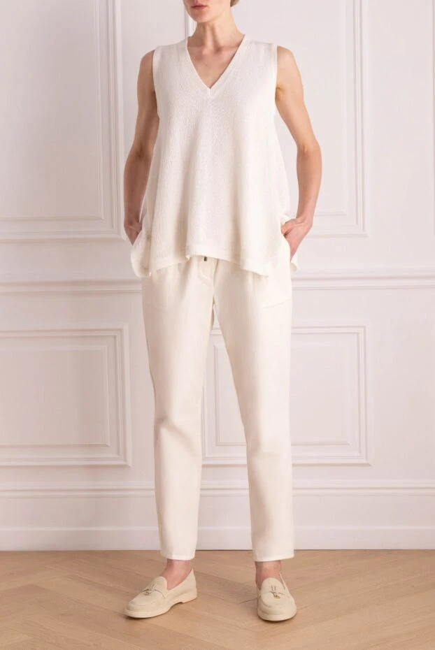 Lorena Antoniazzi woman beige cotton trousers for women buy with prices and photos 163441 - photo 2