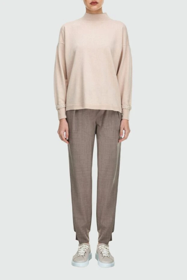 Lorena Antoniazzi woman beige wool trousers for women buy with prices and photos 163443 - photo 2