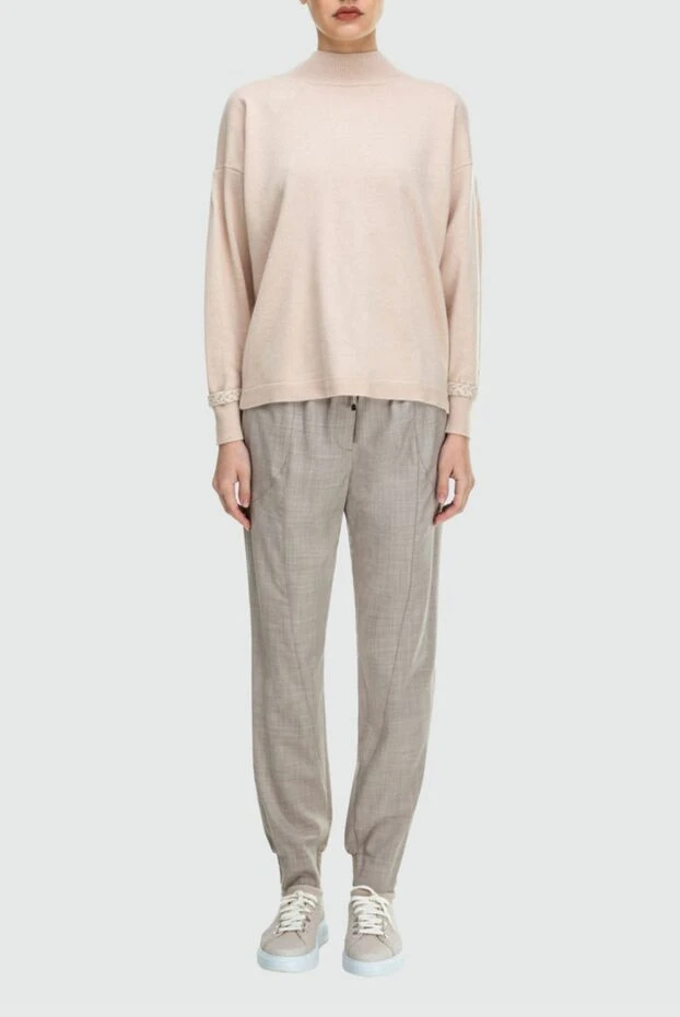 Lorena Antoniazzi woman beige wool trousers for women buy with prices and photos 163444 - photo 2