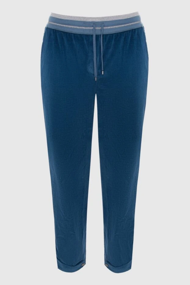 Lorena Antoniazzi женские брюки из хлопка синие женские купить с ценами и фото 163448 - фото 1