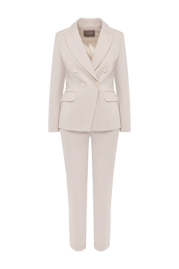 Beige women's trouser suit