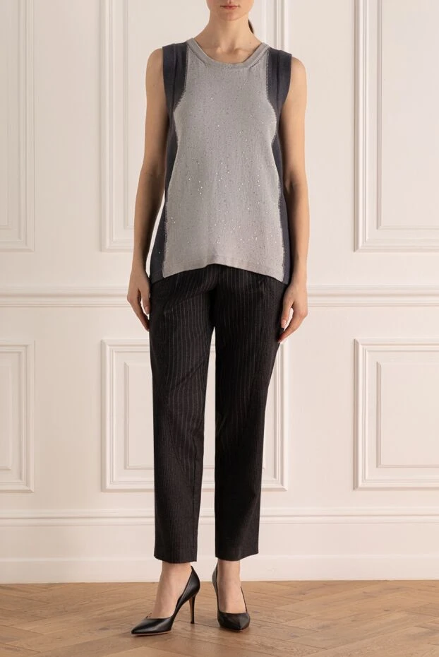 Lorena Antoniazzi женские брюки из шерсти серые женские купить с ценами и фото 163457 - фото 2