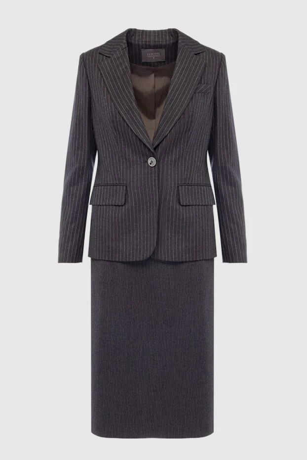 Lorena Antoniazzi женские костюм с юбкой из шерсти и эластана серый женский купить с ценами и фото 163459 - фото 1