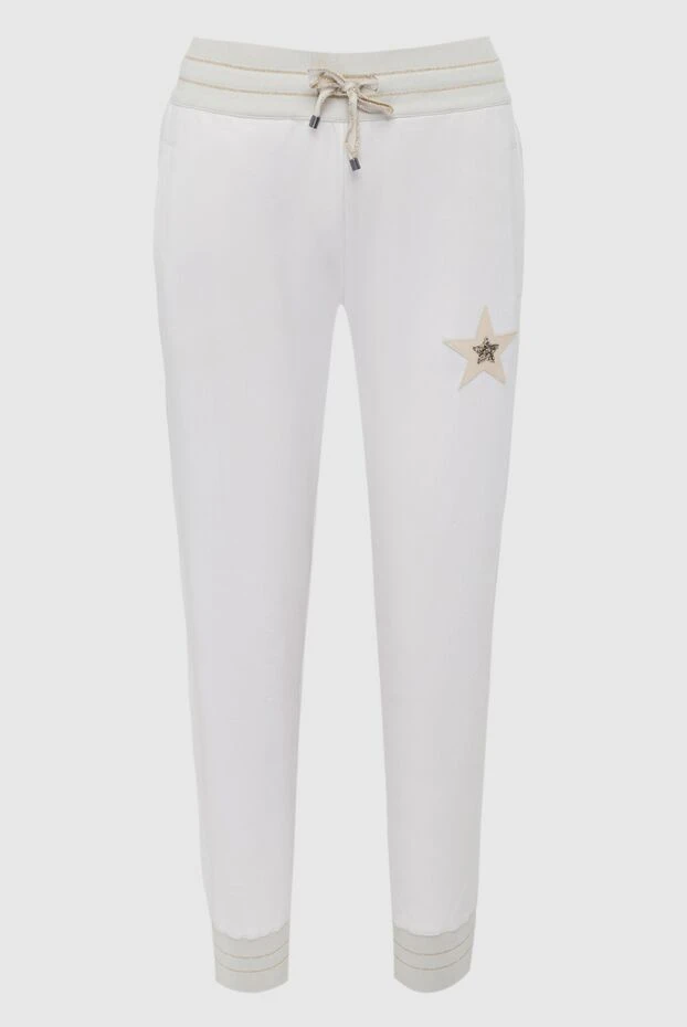 Lorena Antoniazzi women's drawstring pants with star insert white 163467 - photo 1