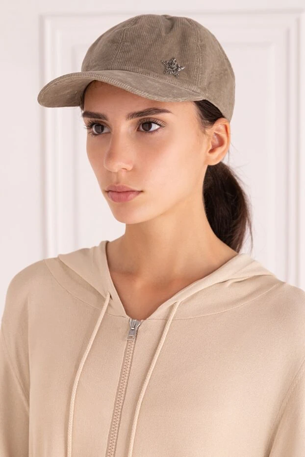 Lorena Antoniazzi woman beige cotton and elastane cap for women 163514 - photo 2