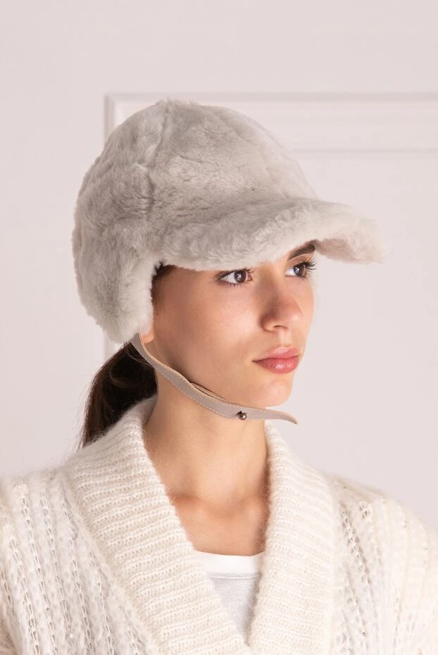Lorena Antoniazzi woman beige cotton and leather cap for women buy with prices and photos 163516 - photo 2