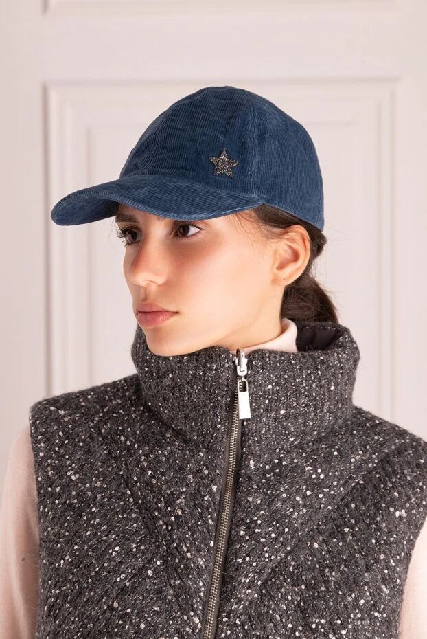 Lorena Antoniazzi woman blue cap made of cotton and elastane for women buy with prices and photos 163519 - photo 2