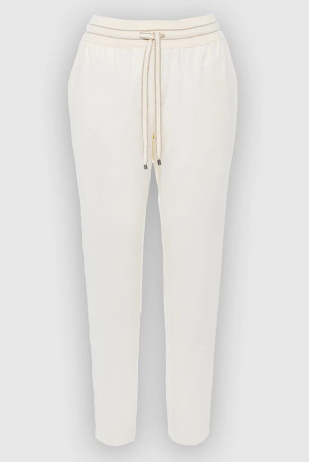 Lorena Antoniazzi женские брюки из шерсти и полиамида белые женские купить с ценами и фото 163527 - фото 1