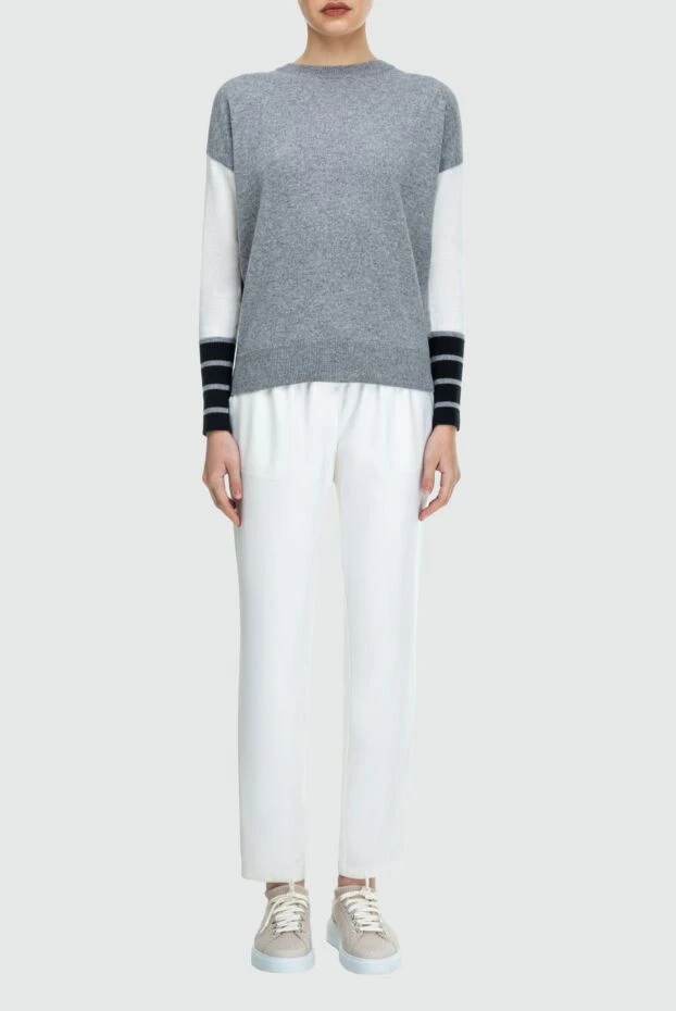 Lorena Antoniazzi женские брюки из шерсти и полиамида белые женские купить с ценами и фото 163527 - фото 2