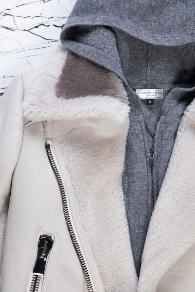 Cashmere & Silk Milano women's grey cashmere walking suit with knitted relief 163531 - photo 3