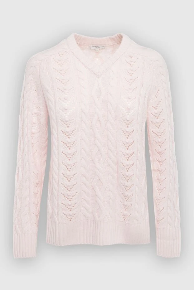 Cashmere & Silk Milano light beige cashmere womens jumper with textured knit 163540 - photo 1