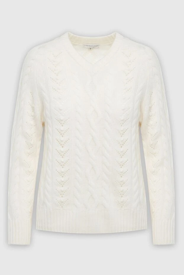 Cashmere & Silk Milano white cashmere womens jumper with textured knit 163541 - photo 1