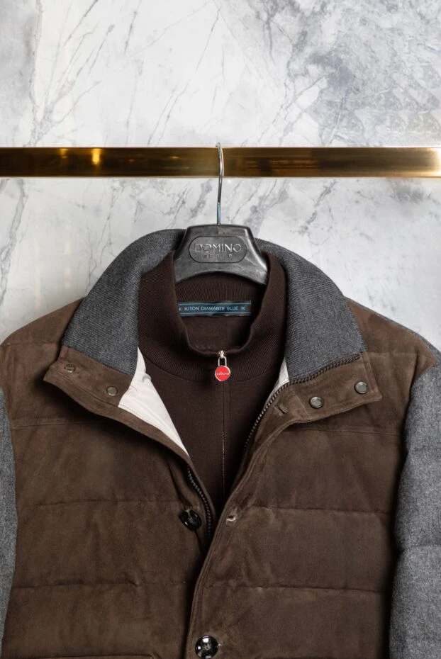 Kiton down jacket for men made of genuine leather brown 163554 - photo 2