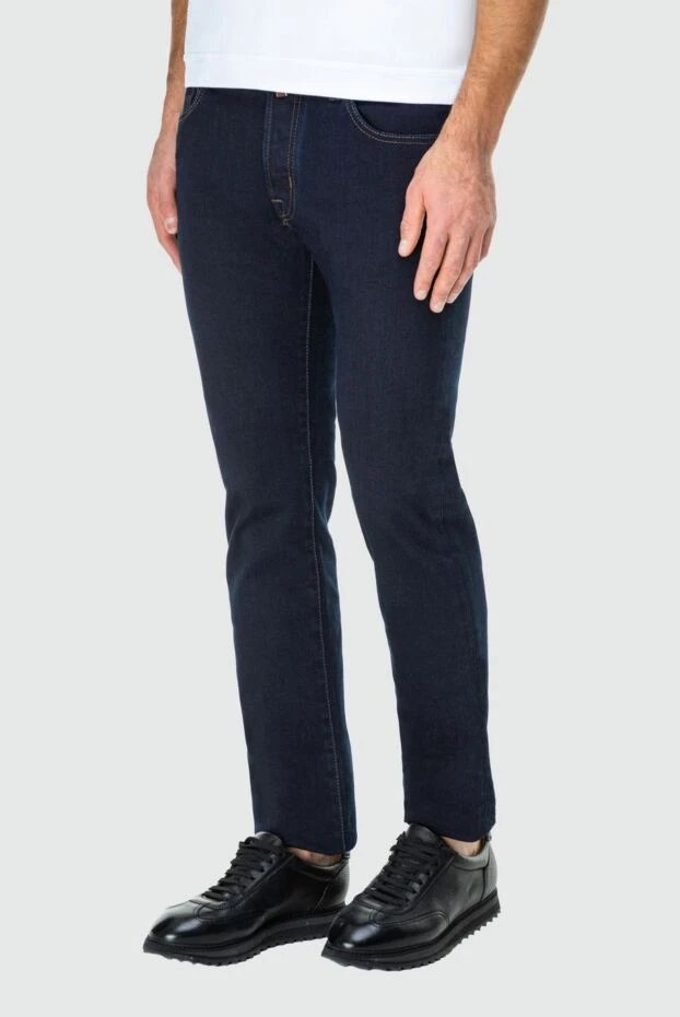 Jacob Cohen мужские джинсы из хлопка и эластомера синие мужские купить с ценами и фото 163598 - фото 2