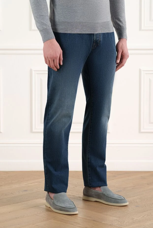 Jacob Cohen blue cotton and nylon jeans for men 163600 - photo 3